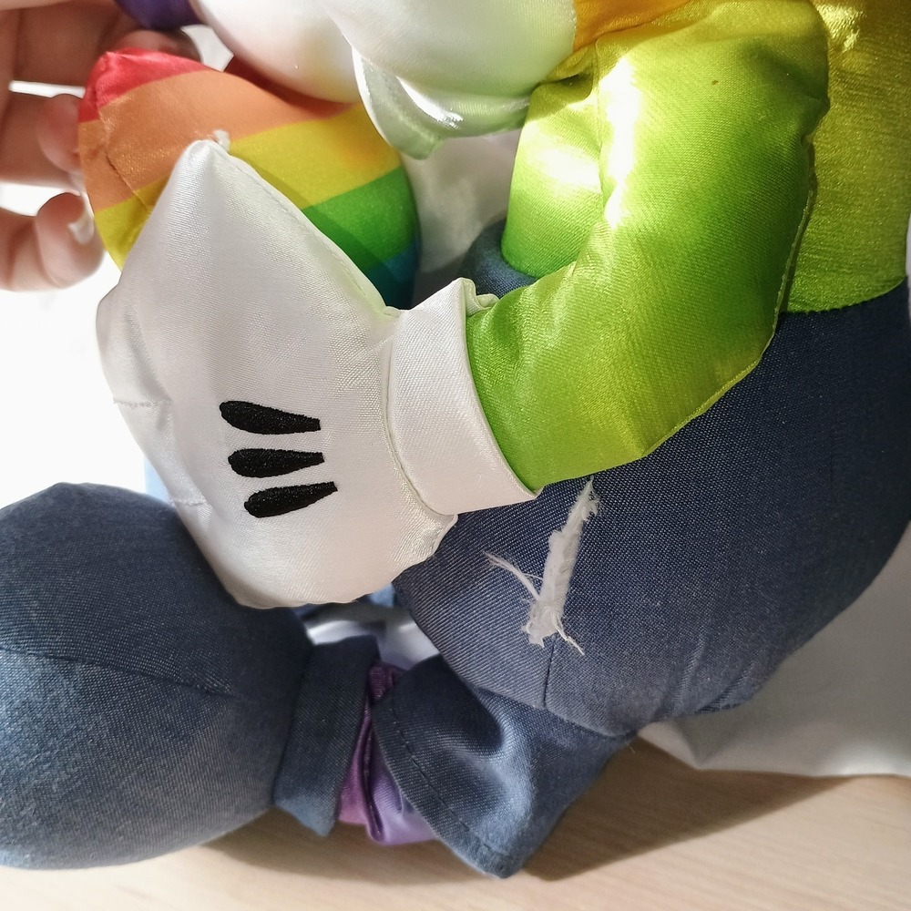 Disney Rainbow Mickey Mouse 15" Plush Pride Stuffed Animal Toy Holding Heart - Picture 2 of 5
